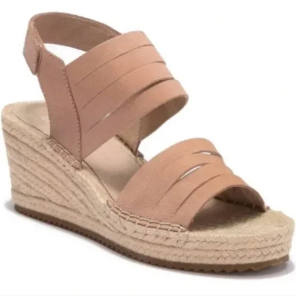 Eileen Fisher Largo Tan Leather Jute Espadrille Wedge Sandal Heels Shoe Size 7 - Picture 10 of 10